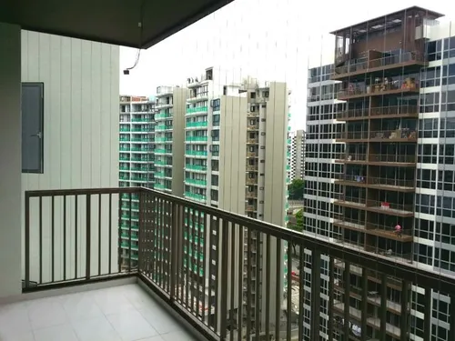 Invisible grill fitted on balcony
